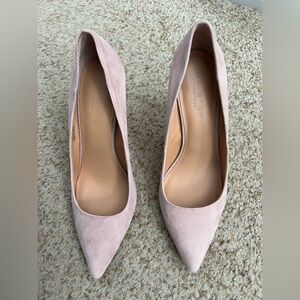 Halston Heritage Claudia Blush Pink Suede Heels - Size 8.5M